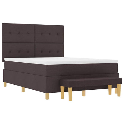 Letto a molle con testiera Marrone scuro 190 x 140 cm Tessuto | homemem39