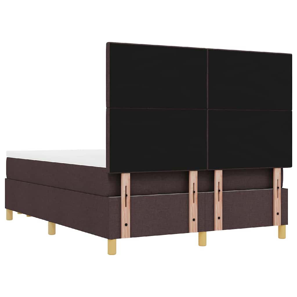 Letto a molle con testiera Marrone scuro 190 x 140 cm Tessuto | homemem39