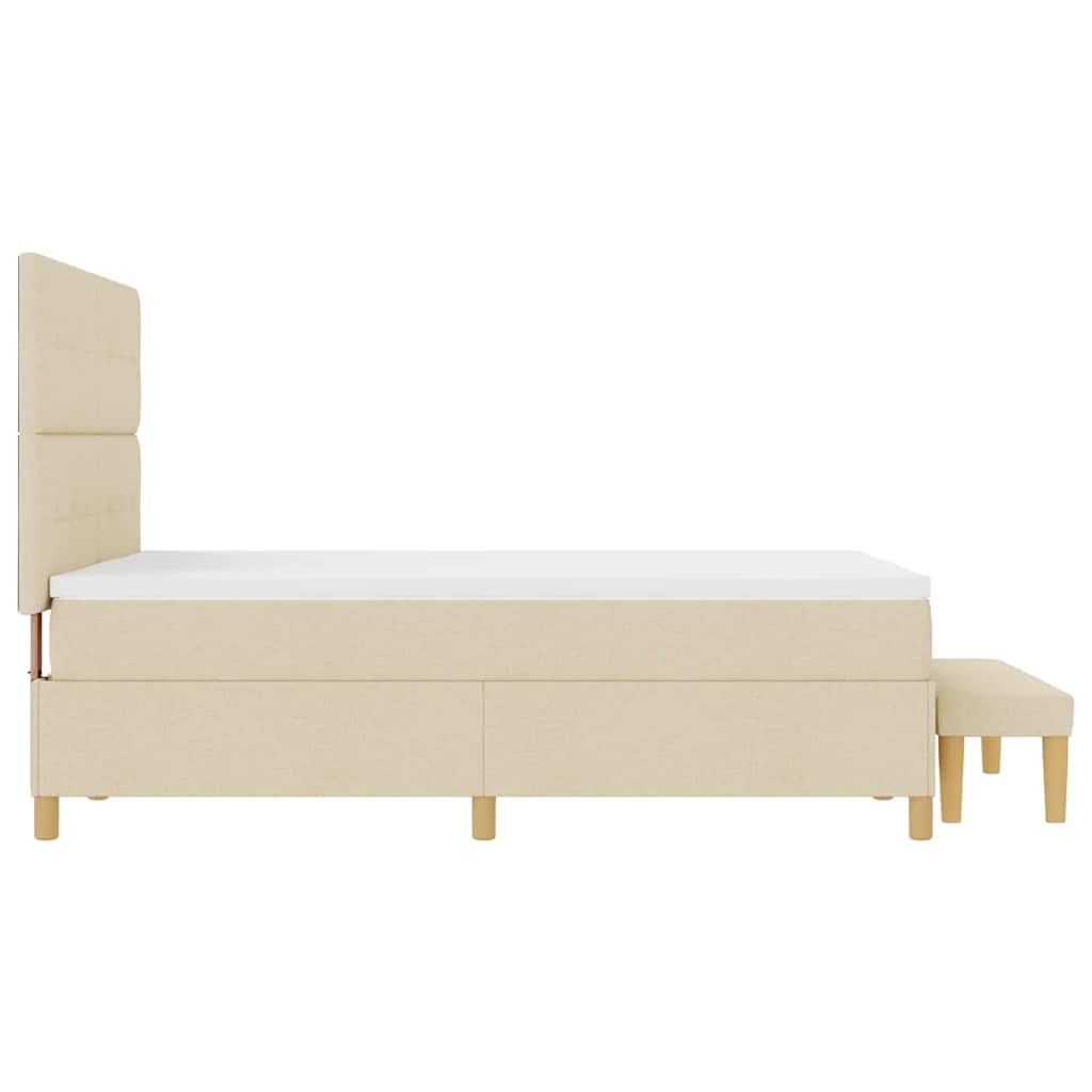 Letto a molle con testiera Crema 140 x 190 cm Tessuto | homemem39
