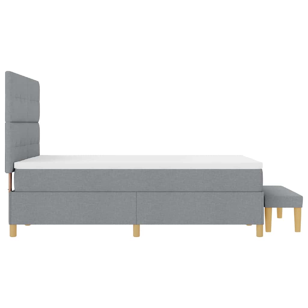 Letto a molle con testiera Grigio chiaro 200 x 140 cm Tessuto | homemem39