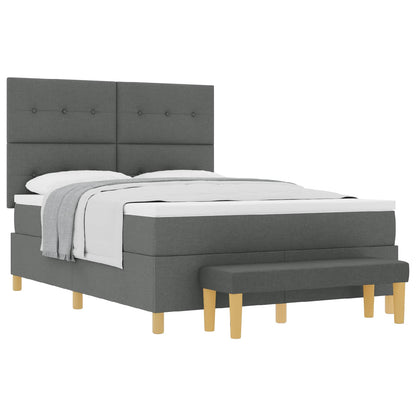 Letto a molle con cuscino Grigio scuro 200 x 140 cm Tessuto | homemem39