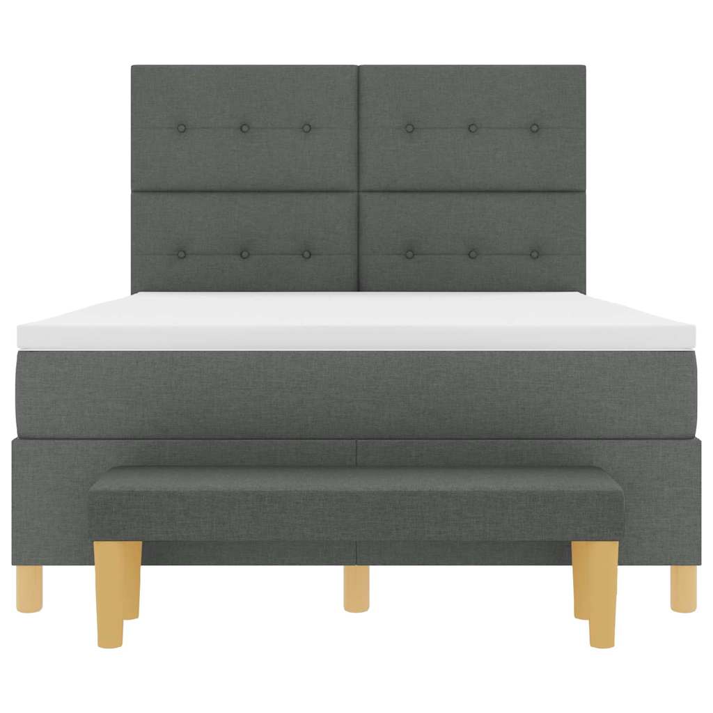 Letto a molle con cuscino Grigio scuro 200 x 140 cm Tessuto | homemem39