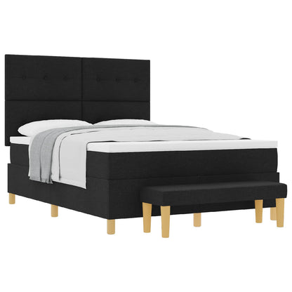 Letto a molle con testiera Nero 200 x 140 cm Tessuto | homemem39