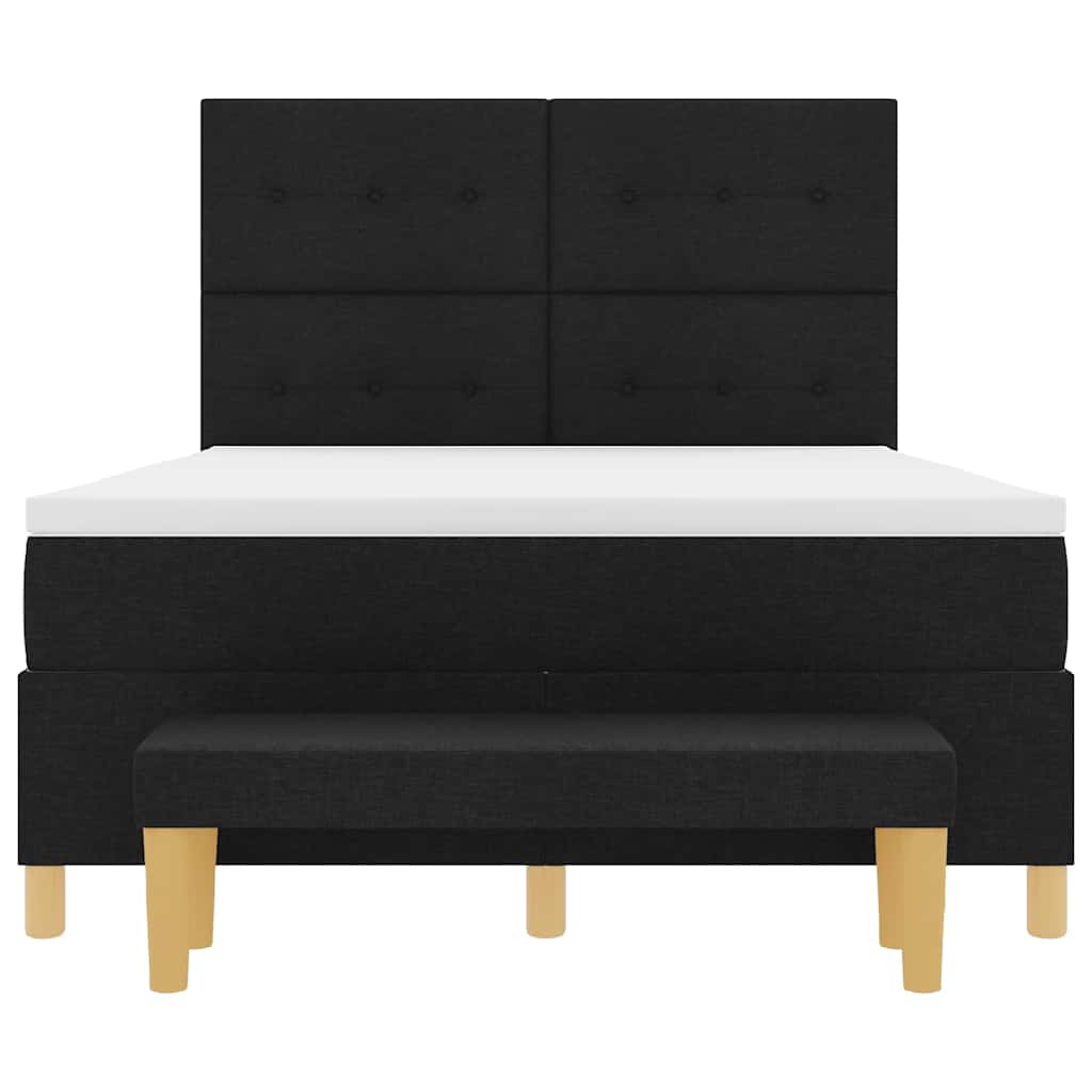 Letto a molle con testiera Nero 200 x 140 cm Tessuto | homemem39