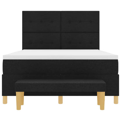 Letto a molle con testiera Nero 200 x 140 cm Tessuto | homemem39