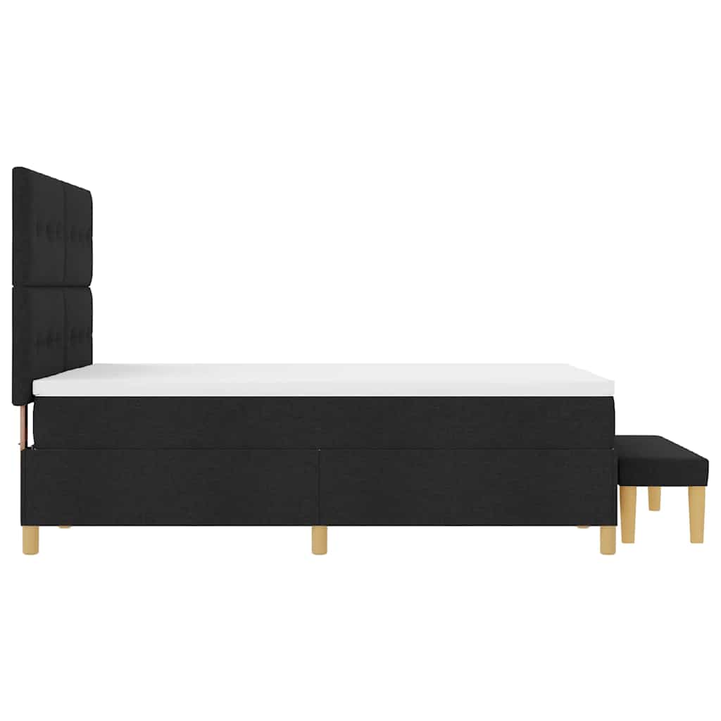 Letto a molle con testiera Nero 200 x 140 cm Tessuto | homemem39