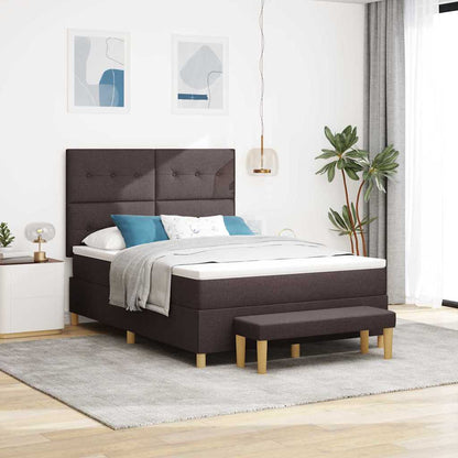 Letto a molle con cuscino Marrone scuro 200 x 140 cm Tessuto | homemem39