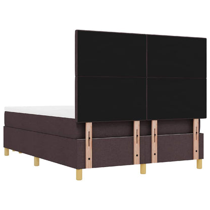 Letto a molle con cuscino Marrone scuro 200 x 140 cm Tessuto | homemem39