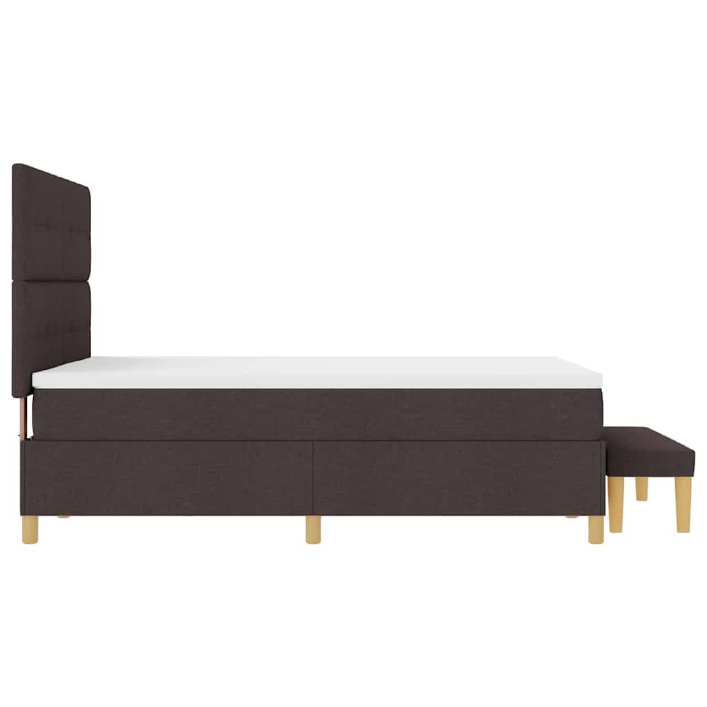 Letto a molle con cuscino Marrone scuro 200 x 140 cm Tessuto | homemem39