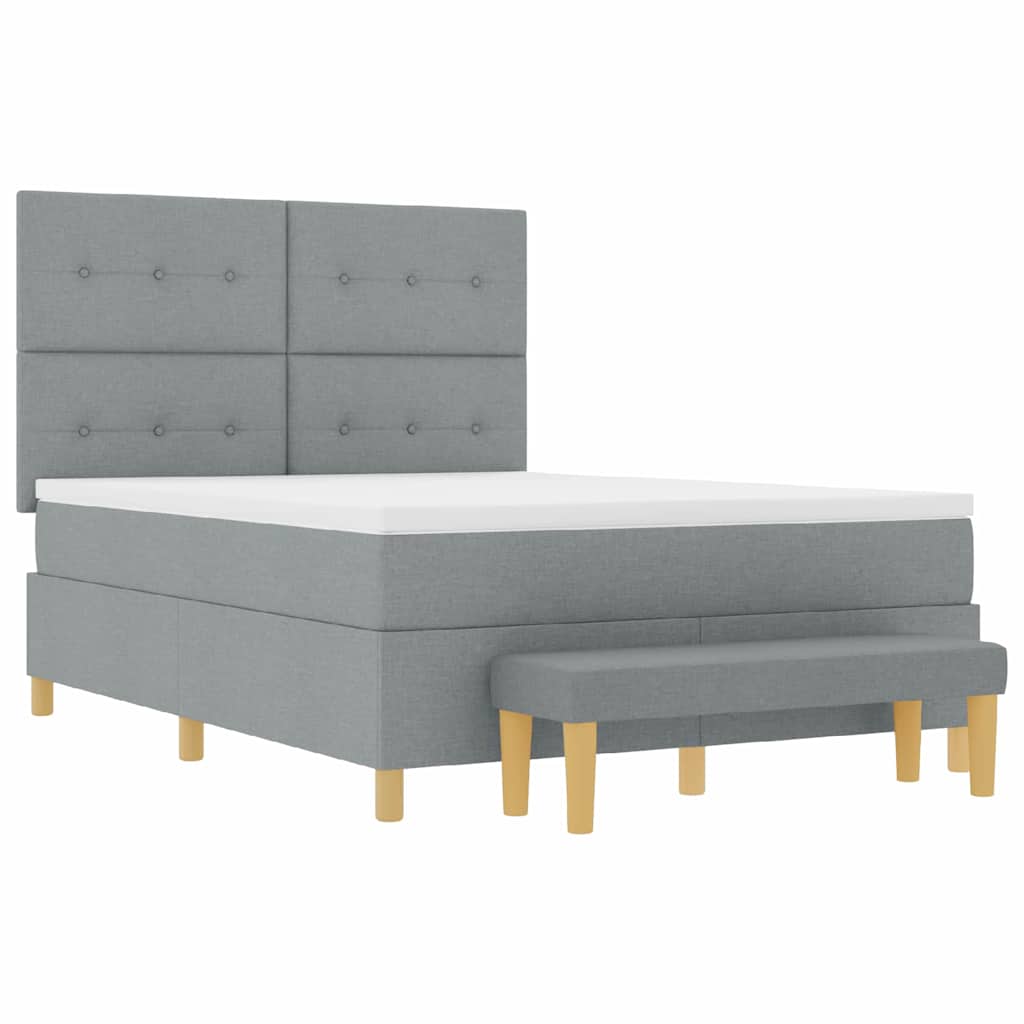 Letto a molle con testiera Grigio chiaro 200 x 160 cm Tessuto | homemem39