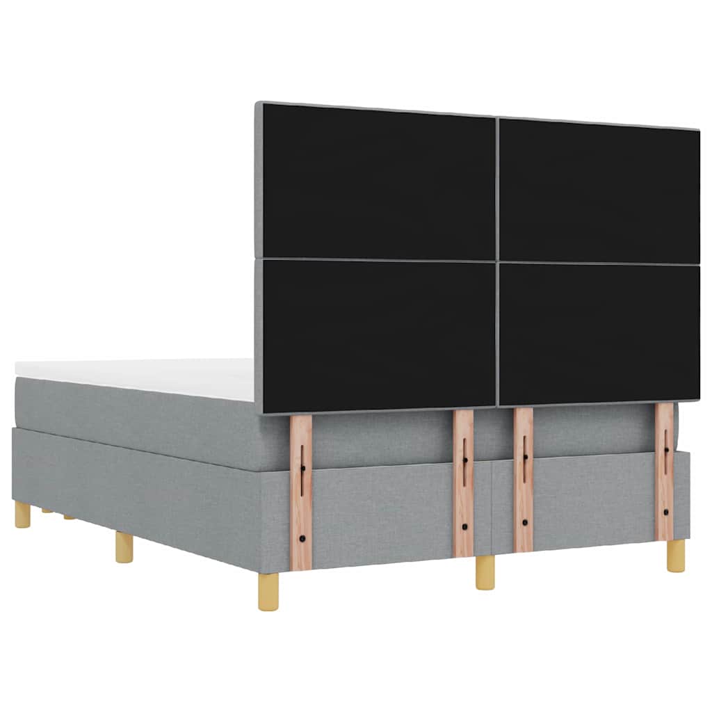 Letto a molle con testiera Grigio chiaro 200 x 160 cm Tessuto | homemem39