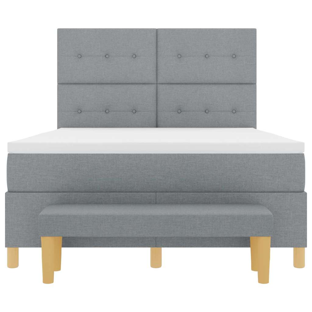 Letto a molle con testiera Grigio chiaro 200 x 160 cm Tessuto | homemem39