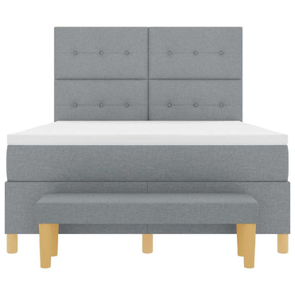 Letto a molle con testiera Grigio chiaro 200 x 160 cm Tessuto | homemem39