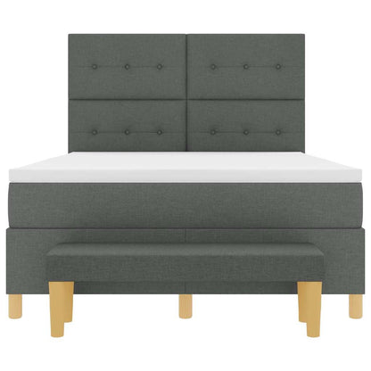 Letto a molle con testiera Grigio scuro 200 x 160 cm Tessuto | homemem39