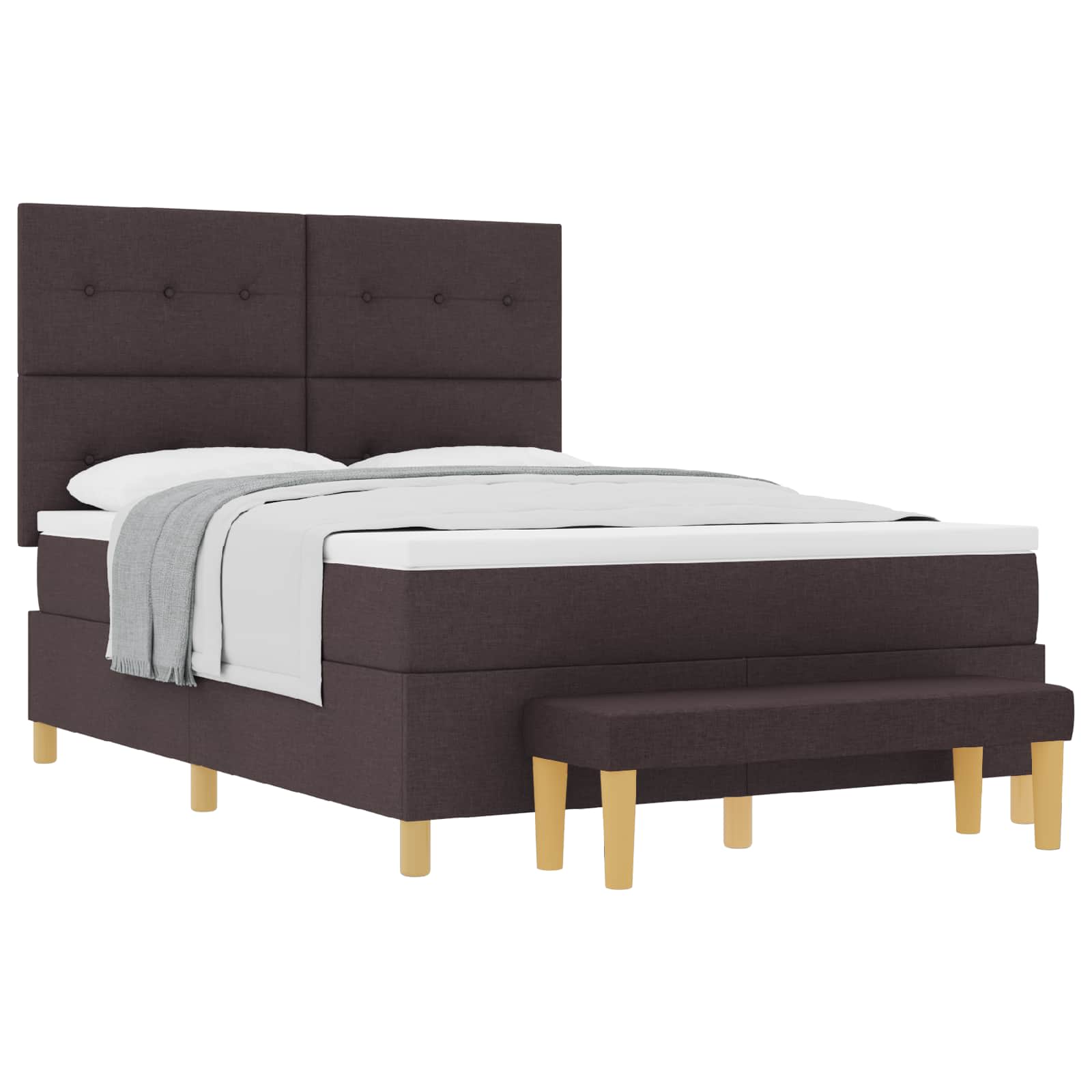 Letto a molle con testiera Marrone Scuro 200 x 160 cm Tessuto | homemem39