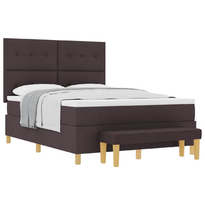 Letto a molle con testiera Marrone Scuro 200 x 160 cm Tessuto | homemem39