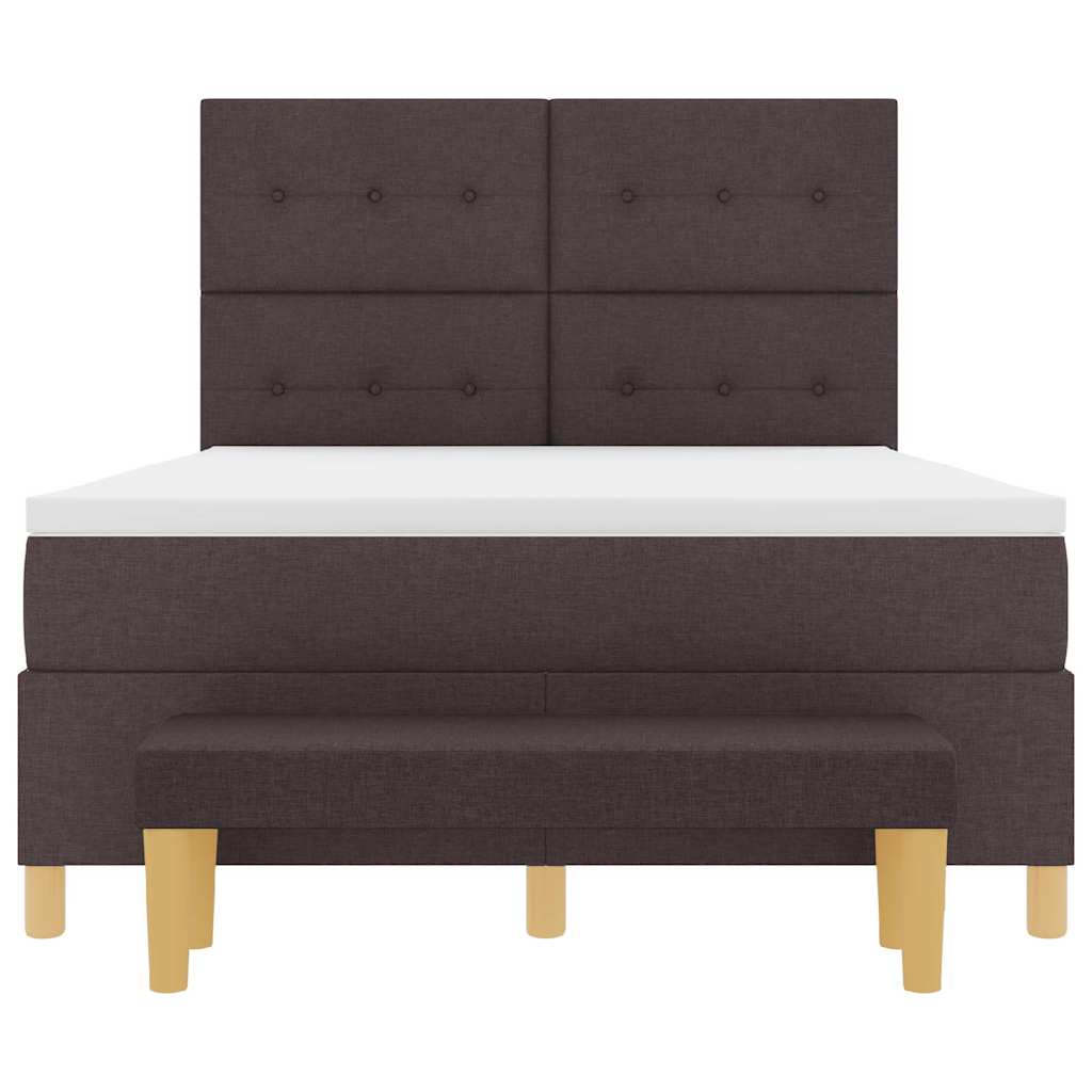 Letto a molle con testiera Marrone Scuro 200 x 160 cm Tessuto | homemem39