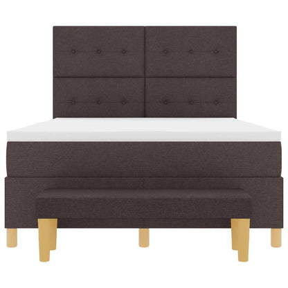Letto a molle con testiera Marrone Scuro 200 x 160 cm Tessuto | homemem39
