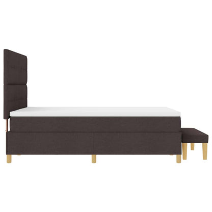 Letto a molle con testiera Marrone Scuro 200 x 160 cm Tessuto | homemem39