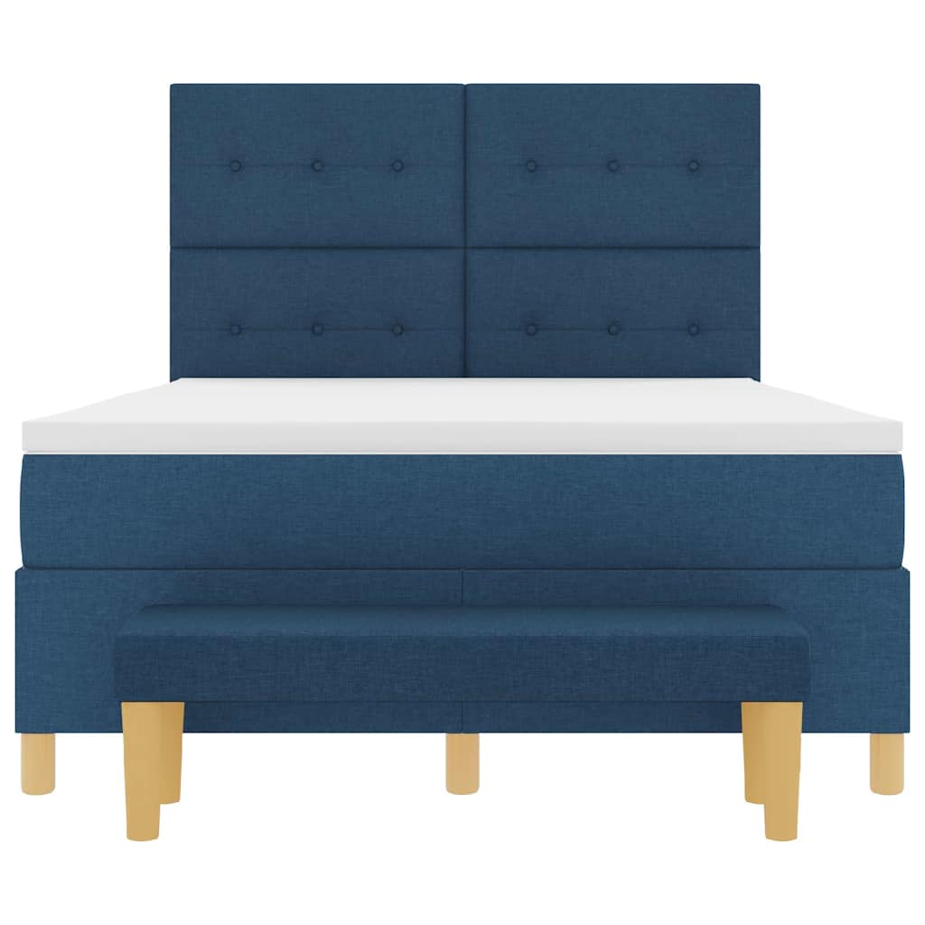 Letto a molle con testiera Blu 200 x 160 cm Tessuto | homemem39