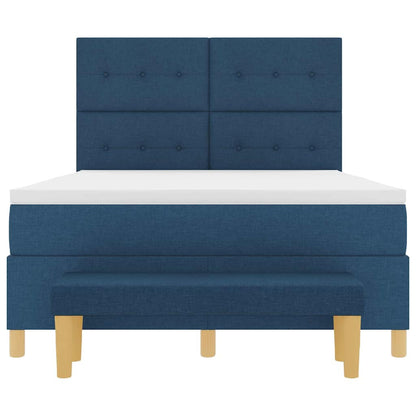 Letto a molle con testiera Blu 200 x 160 cm Tessuto | homemem39