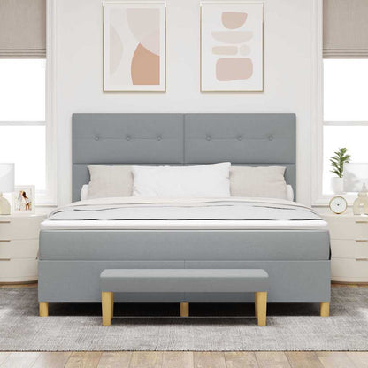 Letto a molle con testiera Grigio chiaro 200 x 180 cm Tessuto | homemem39