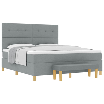 Letto a molle con testiera Grigio chiaro 200 x 180 cm Tessuto | homemem39