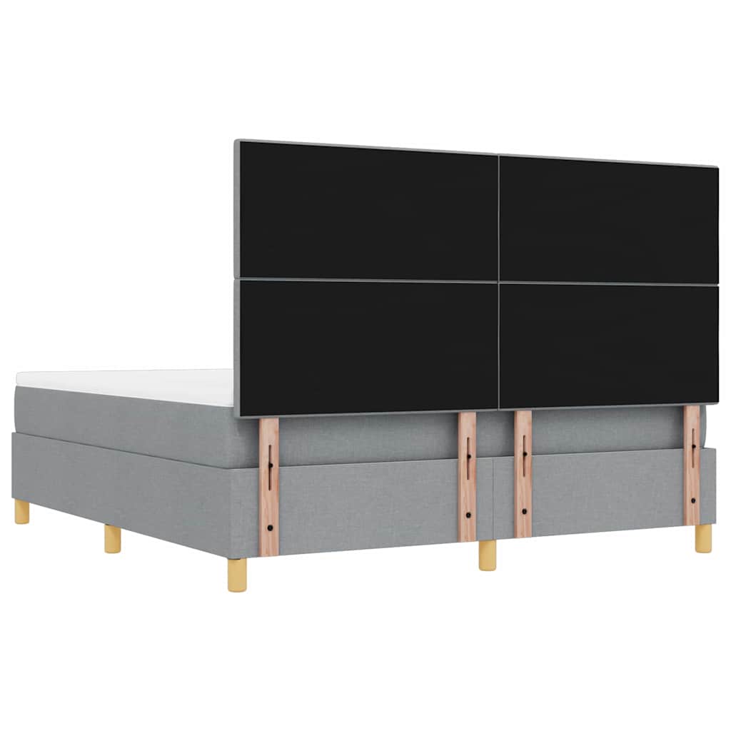 Letto a molle con testiera Grigio chiaro 200 x 180 cm Tessuto | homemem39