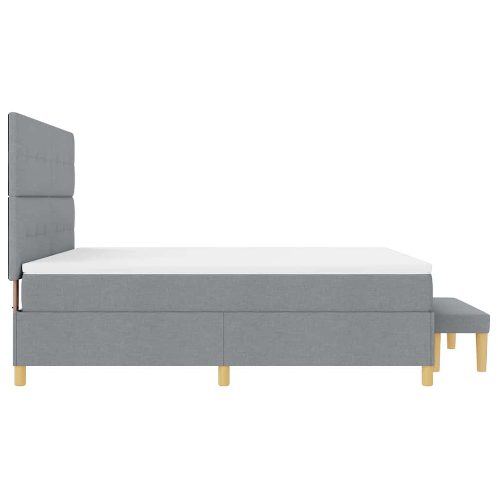 Letto a molle con testiera Grigio chiaro 200 x 180 cm Tessuto | homemem39