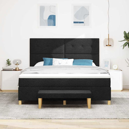 Letto a molle con testiera Nero 200 x 180 cm Tessuto | homemem39