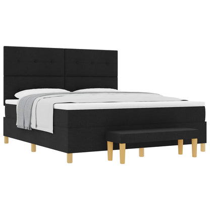 Letto a molle con testiera Nero 200 x 180 cm Tessuto | homemem39