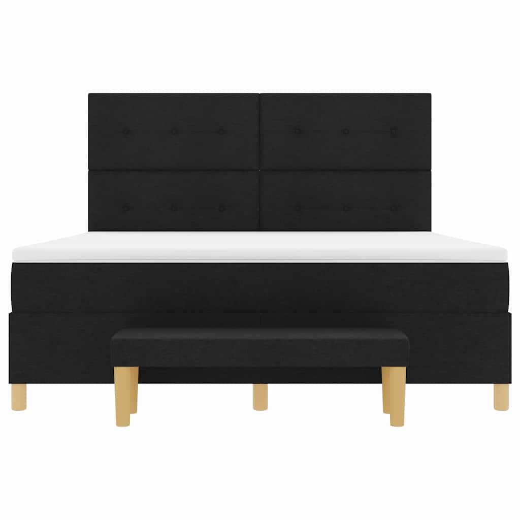 Letto a molle con testiera Nero 200 x 180 cm Tessuto | homemem39