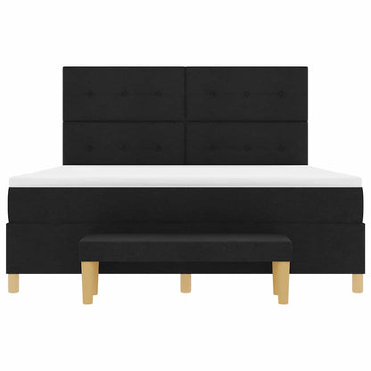 Letto a molle con testiera Nero 200 x 180 cm Tessuto | homemem39