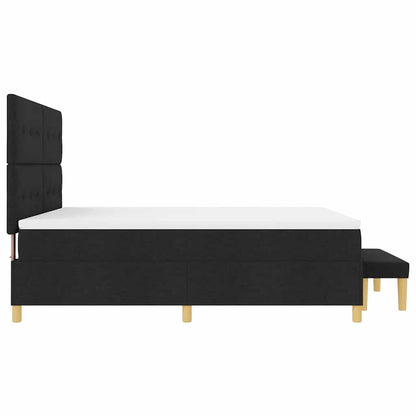 Letto a molle con testiera Nero 200 x 180 cm Tessuto | homemem39