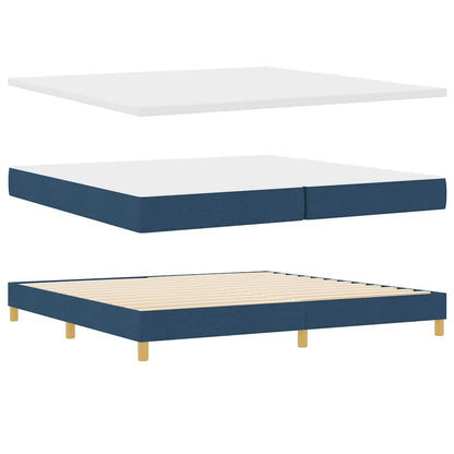 Letto a molle con testiera Blu 200 x 200 cm Tessuto | homemem39