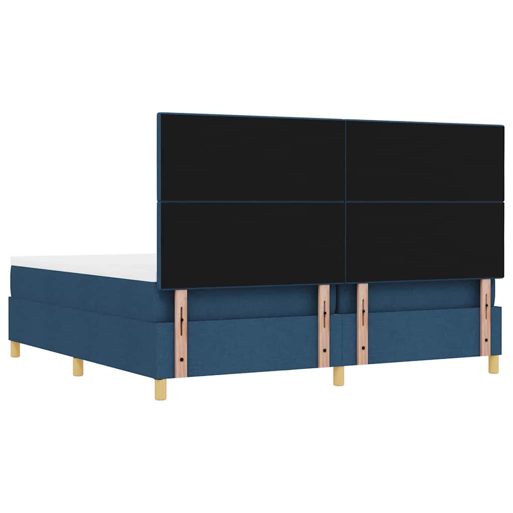 Letto a molle con testiera Blu 200 x 200 cm Tessuto | homemem39