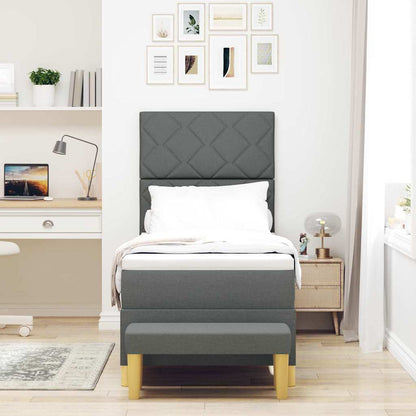Letto a molle con testiera Grigio scuro 200 x 80 cm Tessuto | homemem39