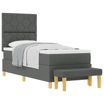 Letto a molle con testiera Grigio scuro 200 x 80 cm Tessuto | homemem39