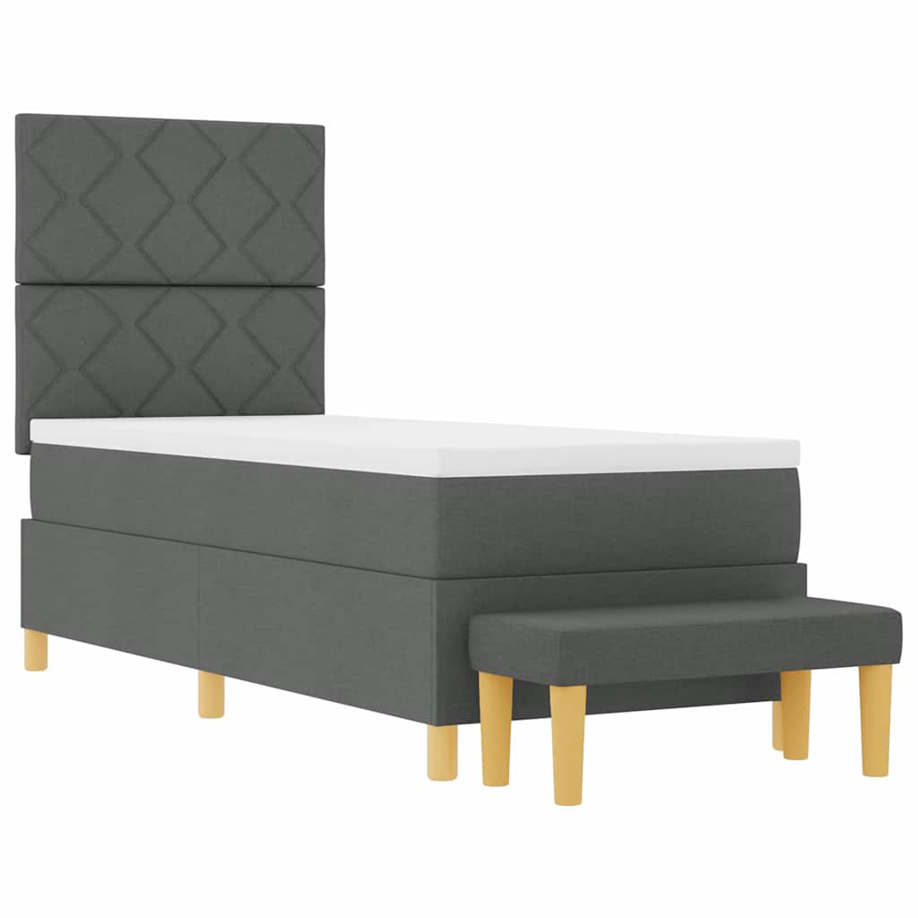 Letto a molle con testiera Grigio scuro 200 x 80 cm Tessuto | homemem39