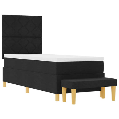 Letto a molle con cuscino con testiera Nero 200 x 80 cm Tessuto | homemem39