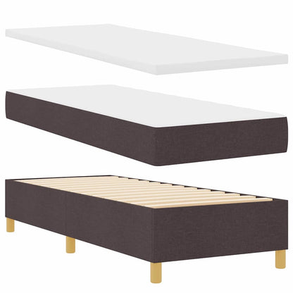 Letto a molle con testiera Marrone scuro 200 x 80 cm Tessuto | homemem39