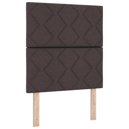Letto a molle con testiera Marrone scuro 200 x 80 cm Tessuto | homemem39