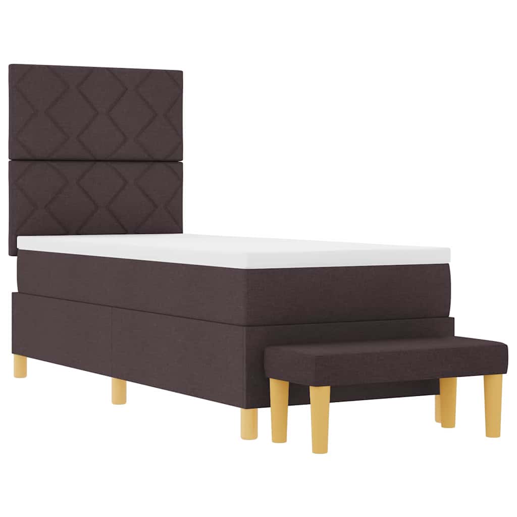Letto a molle con testiera Marrone scuro 200 x 80 cm Tessuto | homemem39