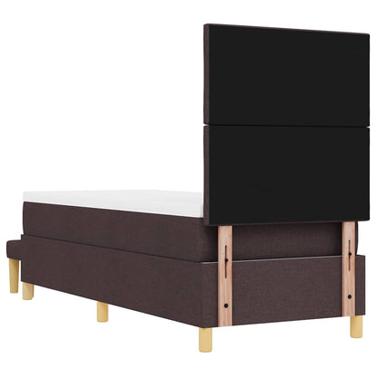 Letto a molle con testiera Marrone scuro 200 x 80 cm Tessuto | homemem39