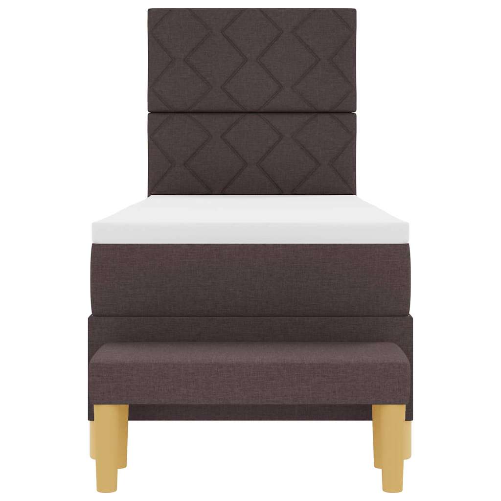 Letto a molle con testiera Marrone scuro 200 x 80 cm Tessuto | homemem39