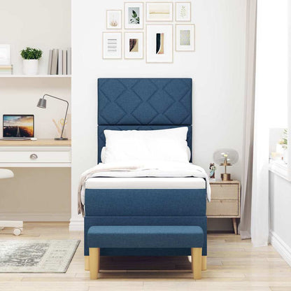 Letto a molle con testiera Blu 200 x 80 cm Tessuto | homemem39