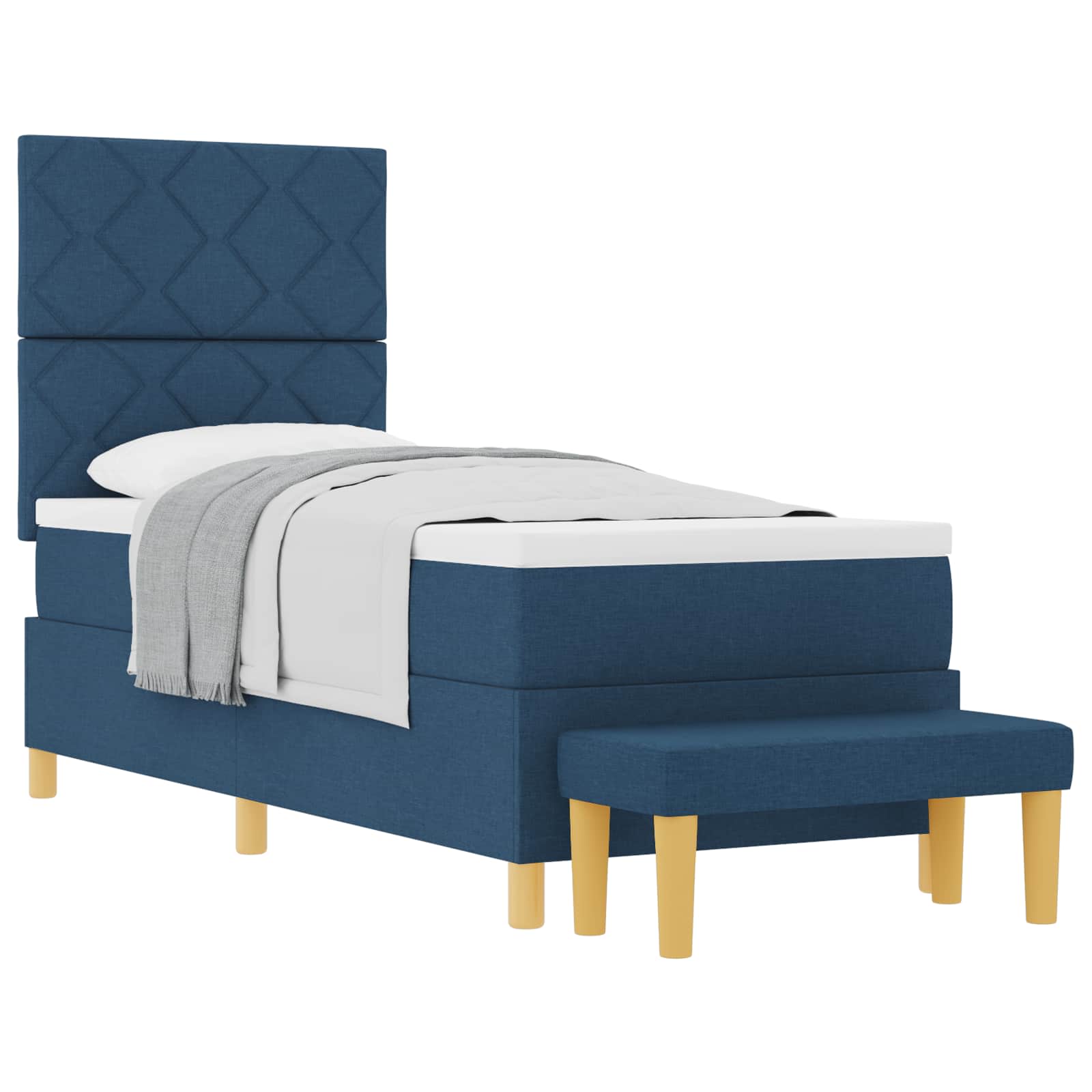 Letto a molle con testiera Blu 200 x 80 cm Tessuto | homemem39