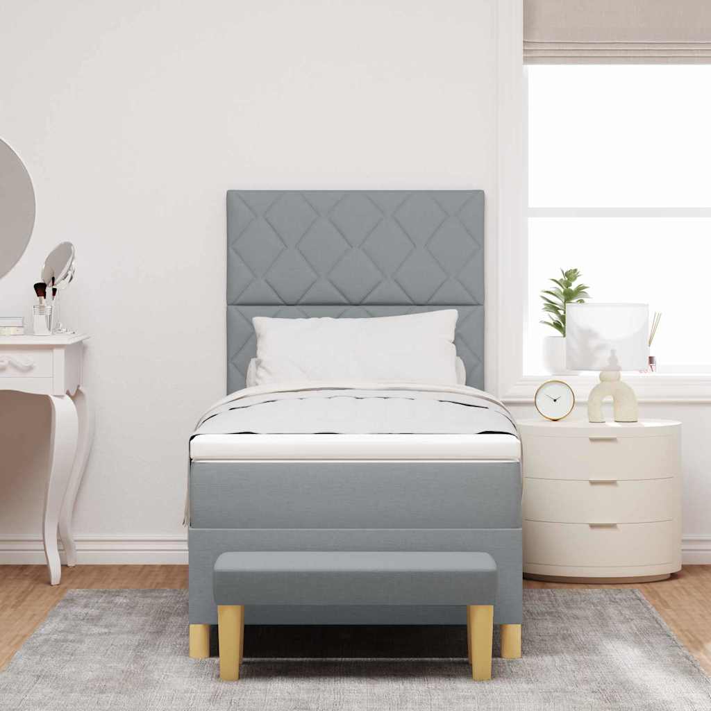 Letto a molle con cuscino Grigio chiaro 200 x 100 cm Tessuto | homemem39