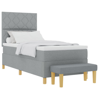 Letto a molle con cuscino Grigio chiaro 200 x 100 cm Tessuto | homemem39