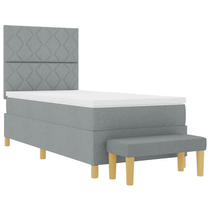 Letto a molle con cuscino Grigio chiaro 200 x 100 cm Tessuto | homemem39